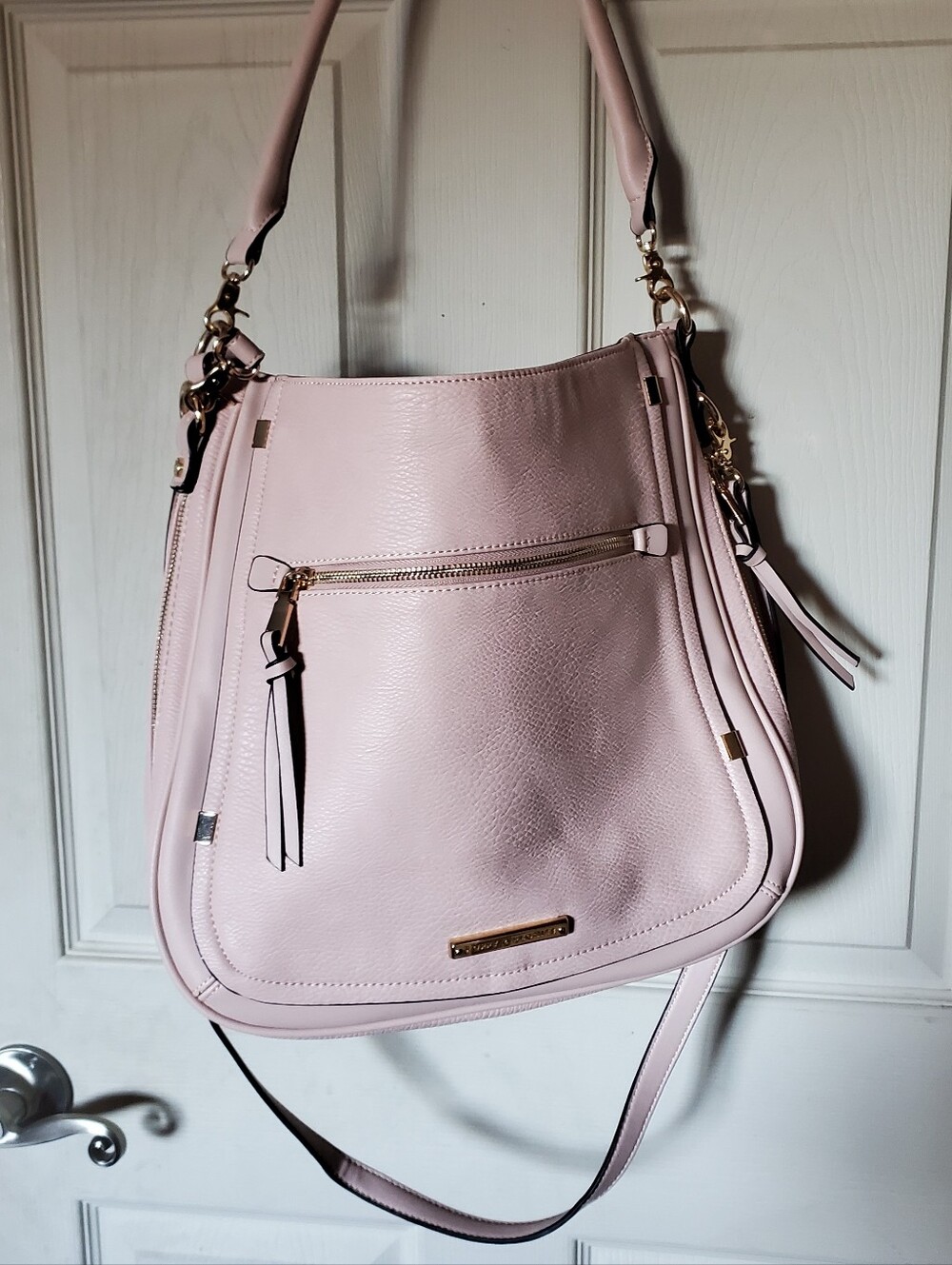 Poppy and Peonies Blush Pink Hobo Bag